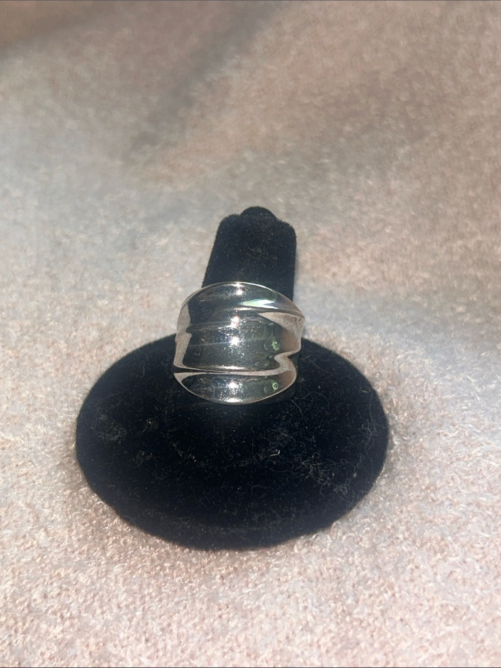Lia Sophia Polished Silver Wave Band Ring
